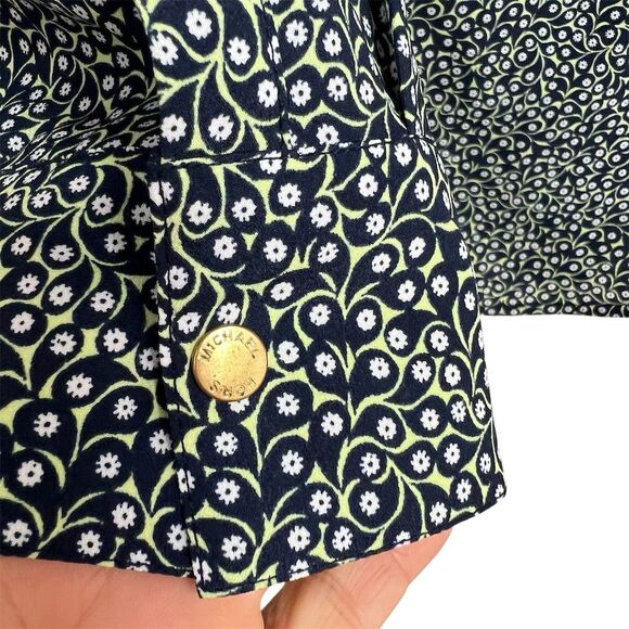 Michael Kors Women's Floral Zip-Up Blouse V-Neck Long Sleeve M - Picture 7 of 8